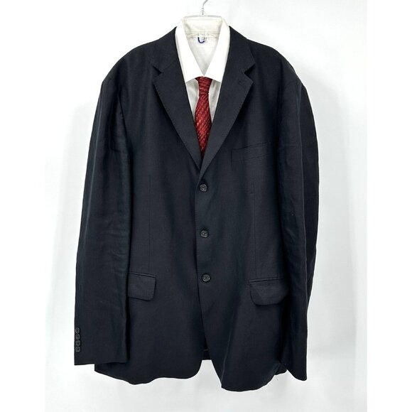 vintage 90s POLO RALPH LAUREN jacket blazer sport coat 100% linen black XXL - Picture 1 of 8